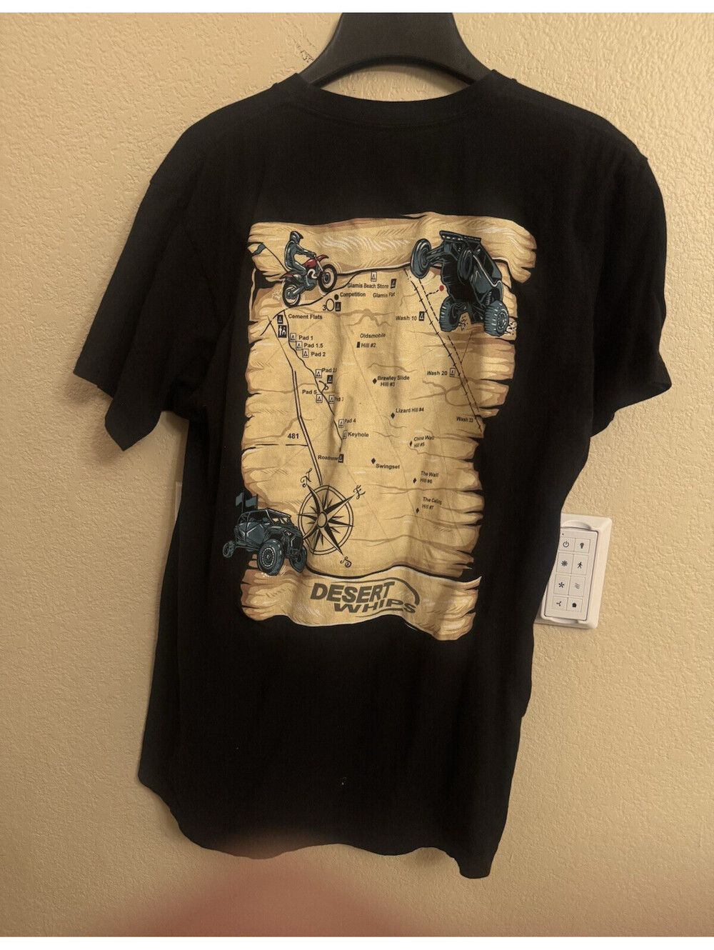 Glamis California Men’s Black L Crew Neck Short Sleeve Desert Off-Road Logo Tee